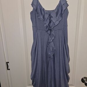 Maurices Asymmetrical Blue Ruffle Dress